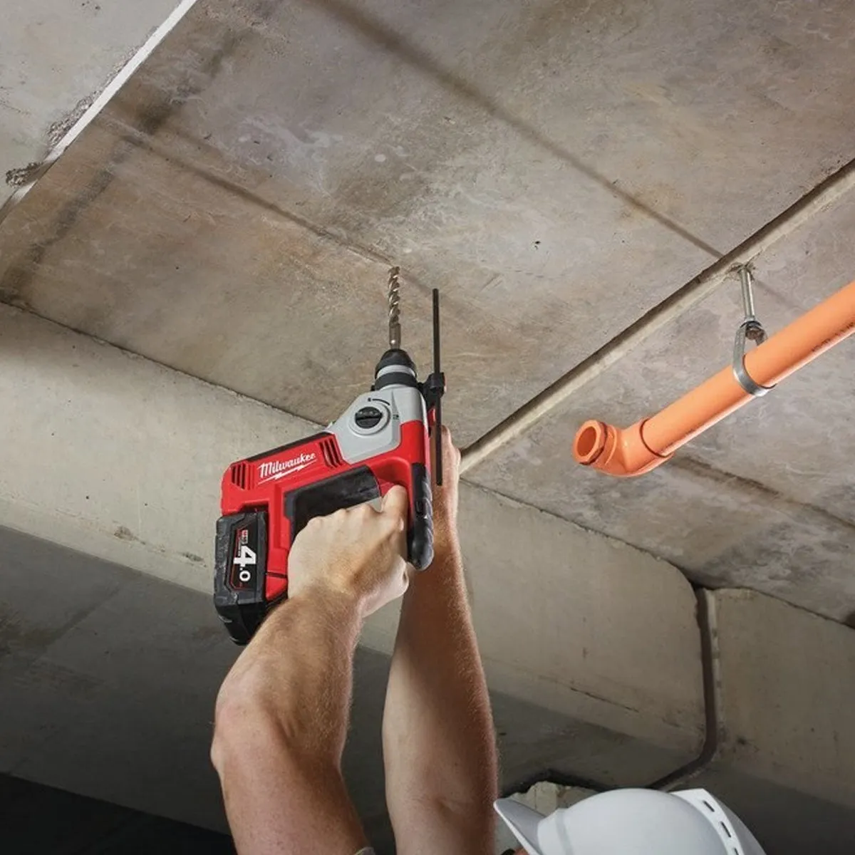 Milwaukee M18 BH-0 18V SDS 2 Mode Hammer Drill with 1 x 5.0Ah Battery Charger & Bag