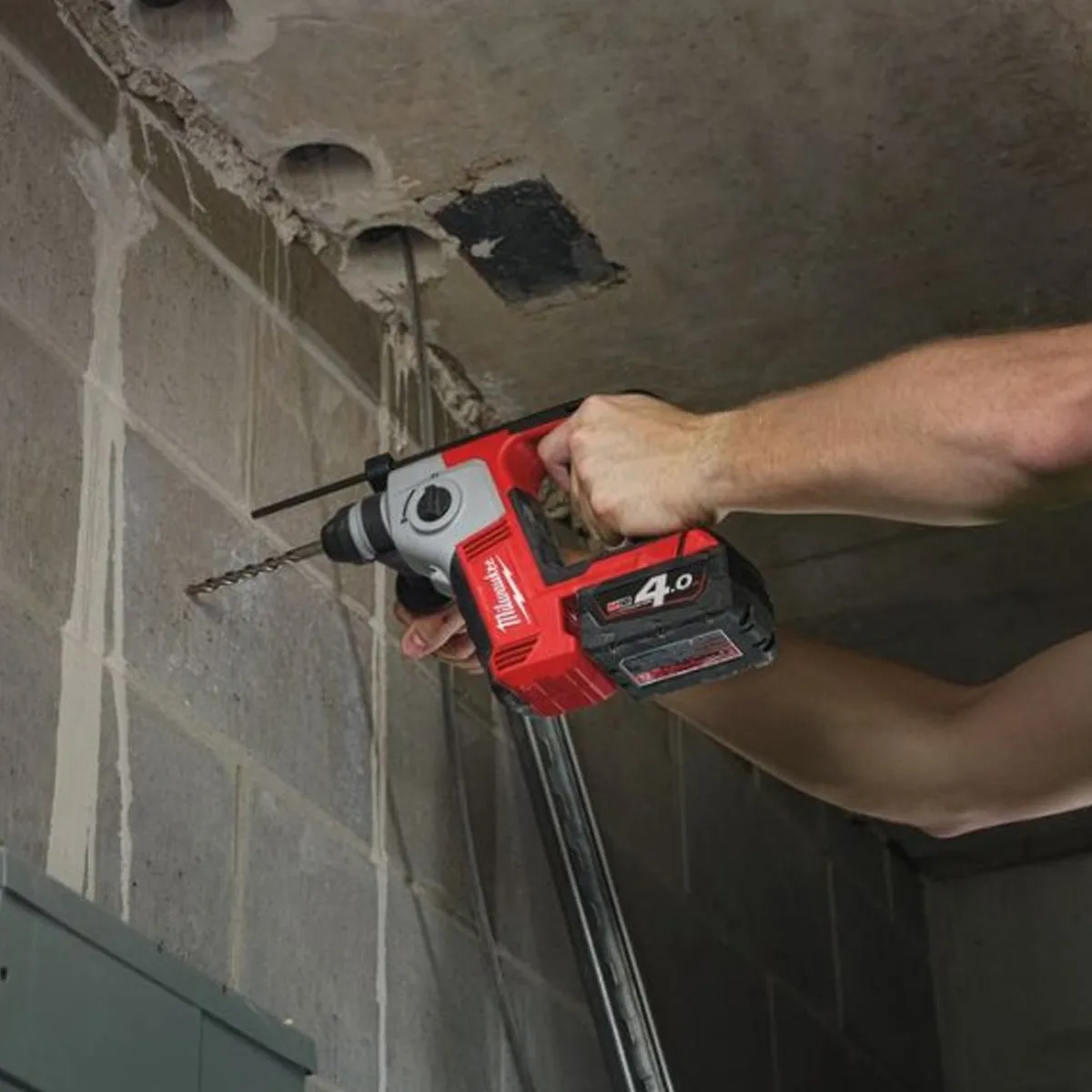 Milwaukee M18 BH-0 18V SDS 2 Mode Hammer Drill with 1 x 5.0Ah Battery Charger & Bag