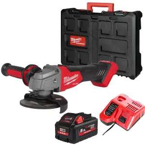 Milwaukee M18FSAG115X-0 18V 115mm Fuel Brushless Angle Grinder with 1 x 5.5Ah Battery Charger & Case