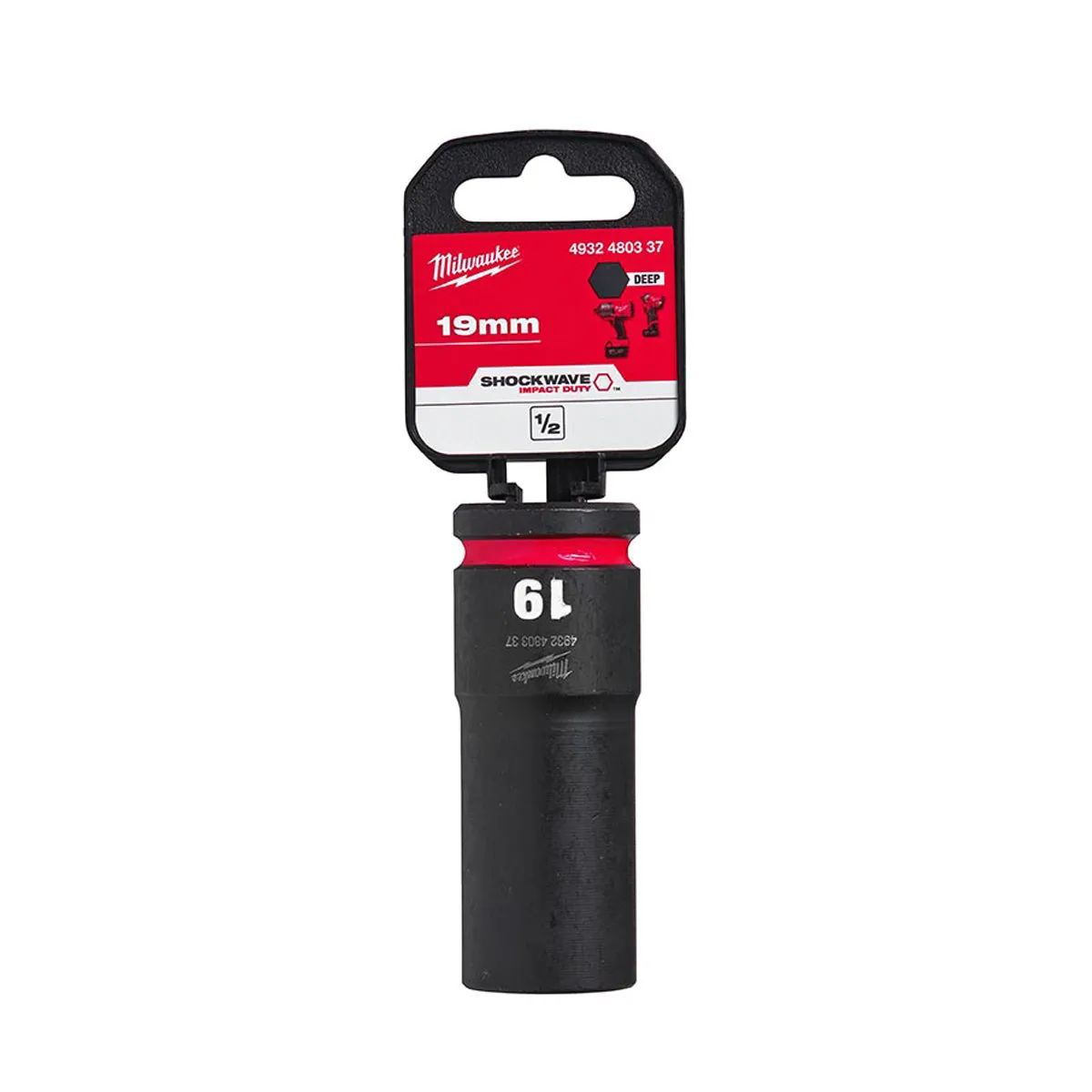 Milwaukee SHOCKWAVE 19mm 1/2 Drive Deep Impact Socket 4932480337