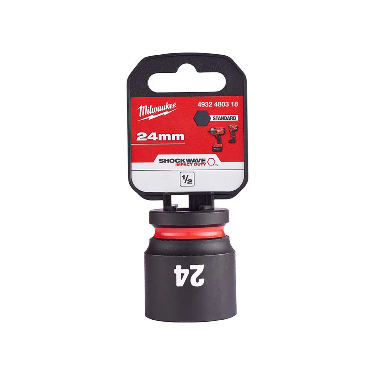 Milwaukee SHOCKWAVE 24mm 1/2 Drive Impact Socket 4932480318