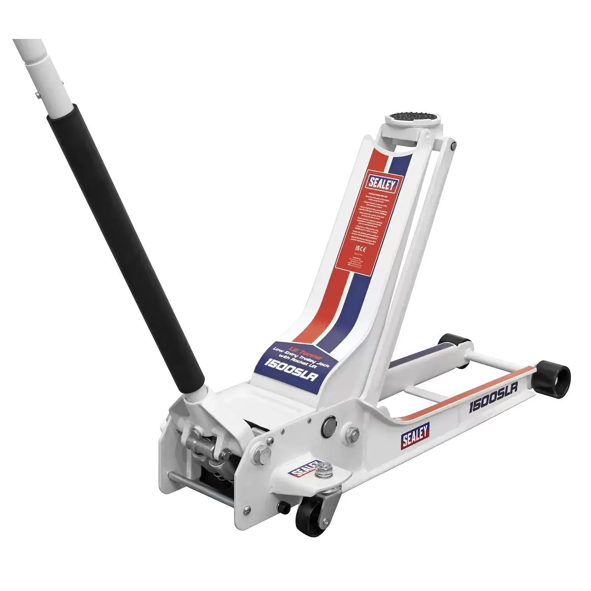 Sealey 1500SLR Trolley Jack 1.5 Tonne Low Profile Rocket Lift