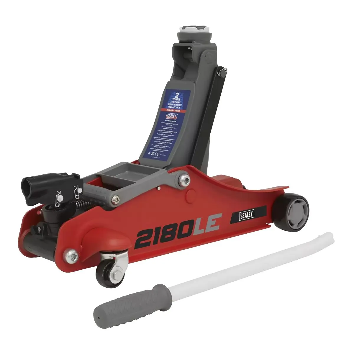 Sealey 2180LE 180 Handle Low Profile Short Chassis Trolley Jack 2 Tonne Red