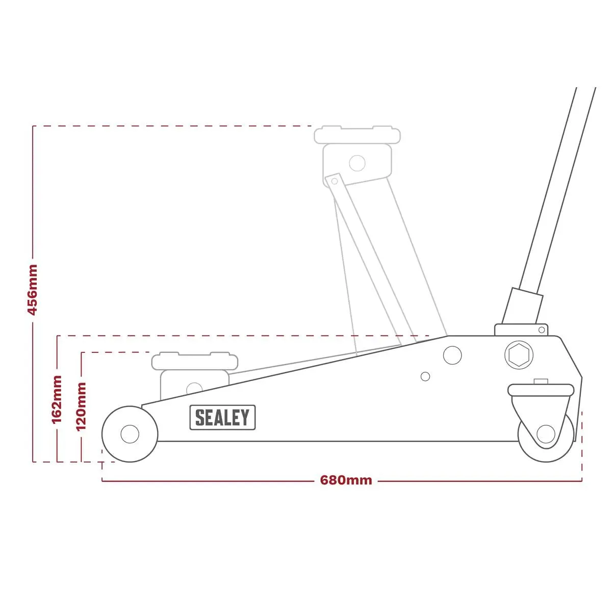 Sealey 3015CXD Trolley Jack Super Rocket Lift 3tonne