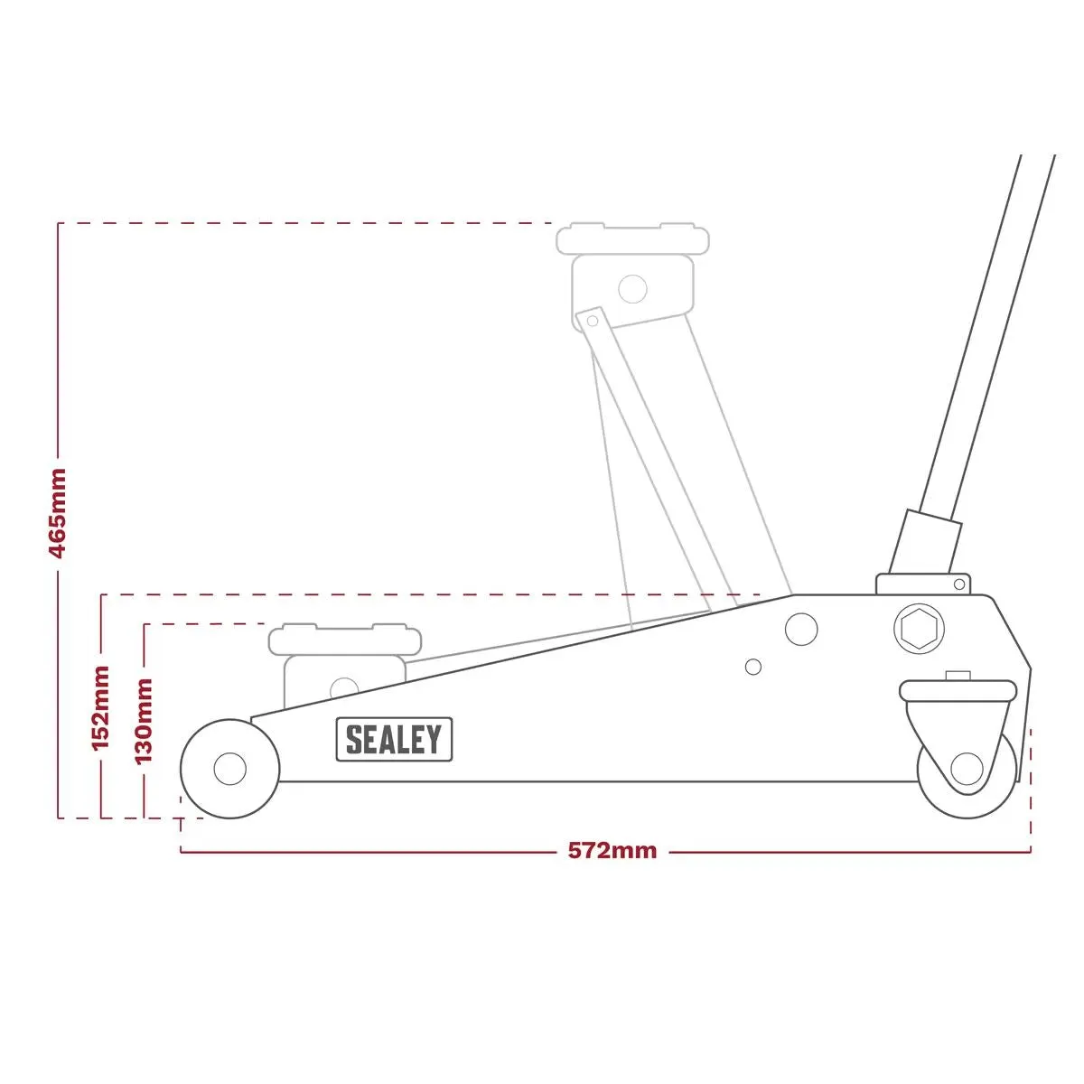 Sealey 3290CX Trolley Jack 3 Ton Compact Hydraulic Tonne Car Van Garage Workshop