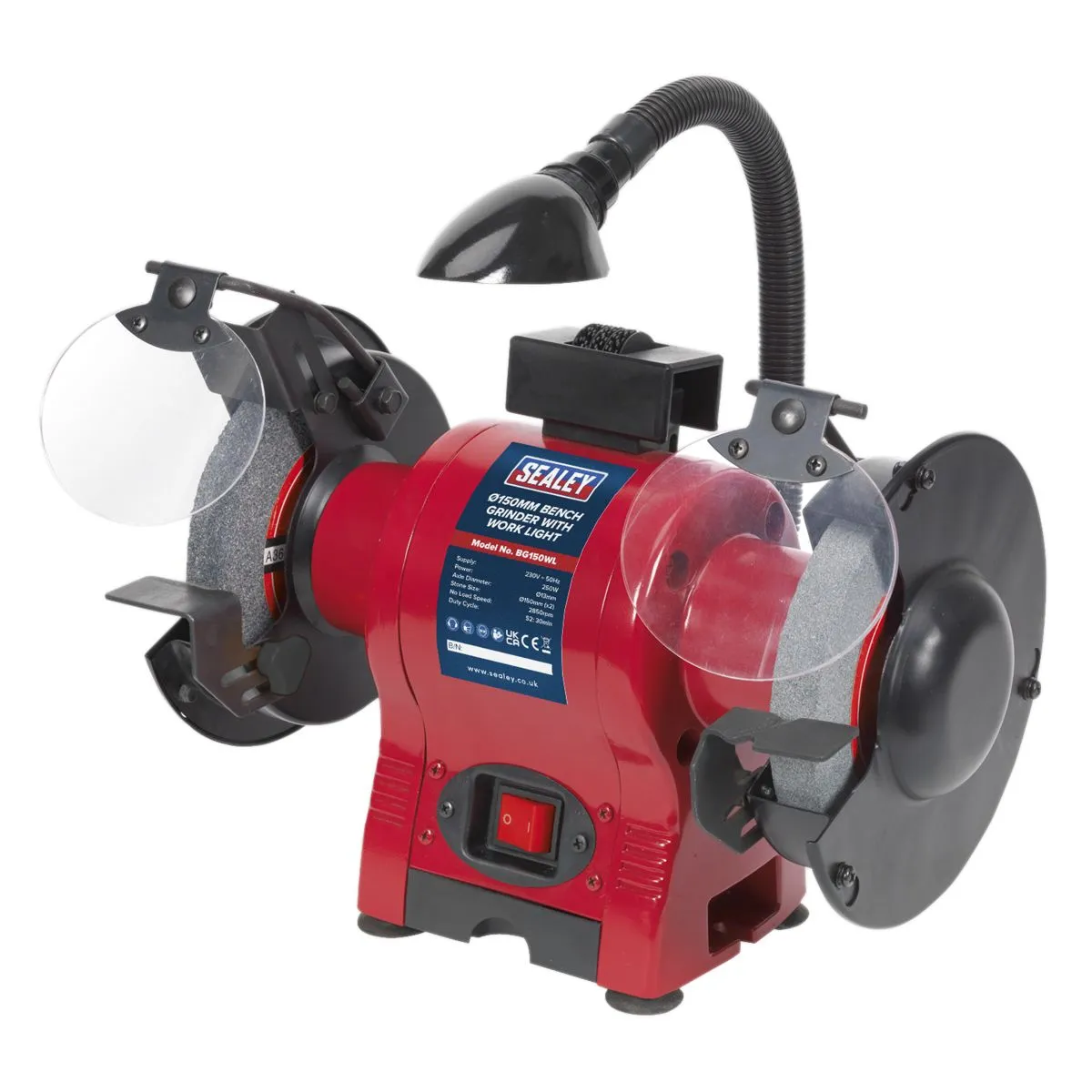 Sealey BG150WL Bench Grinder 150mm with Worklight 250W/230V