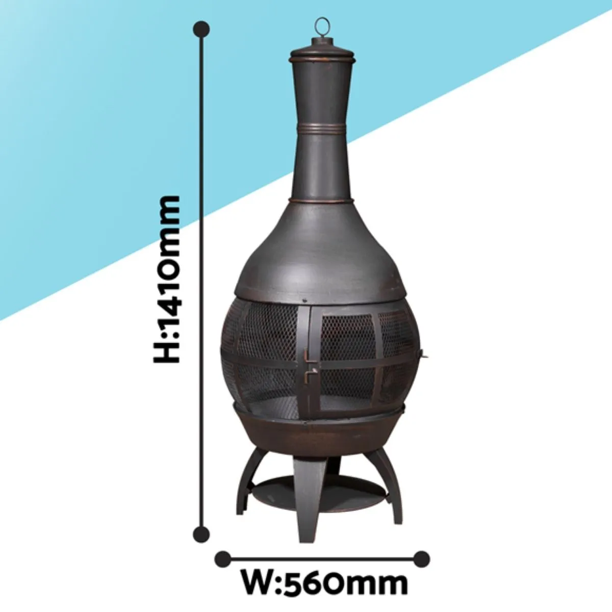 Sealey DG112 Dellonda Deluxe 360 Chiminea/Fire Pit Antique Bronze Finish