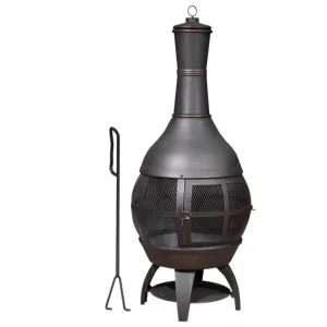 Sealey DG112 Dellonda Deluxe 360 Chiminea/Fire Pit Antique Bronze Finish