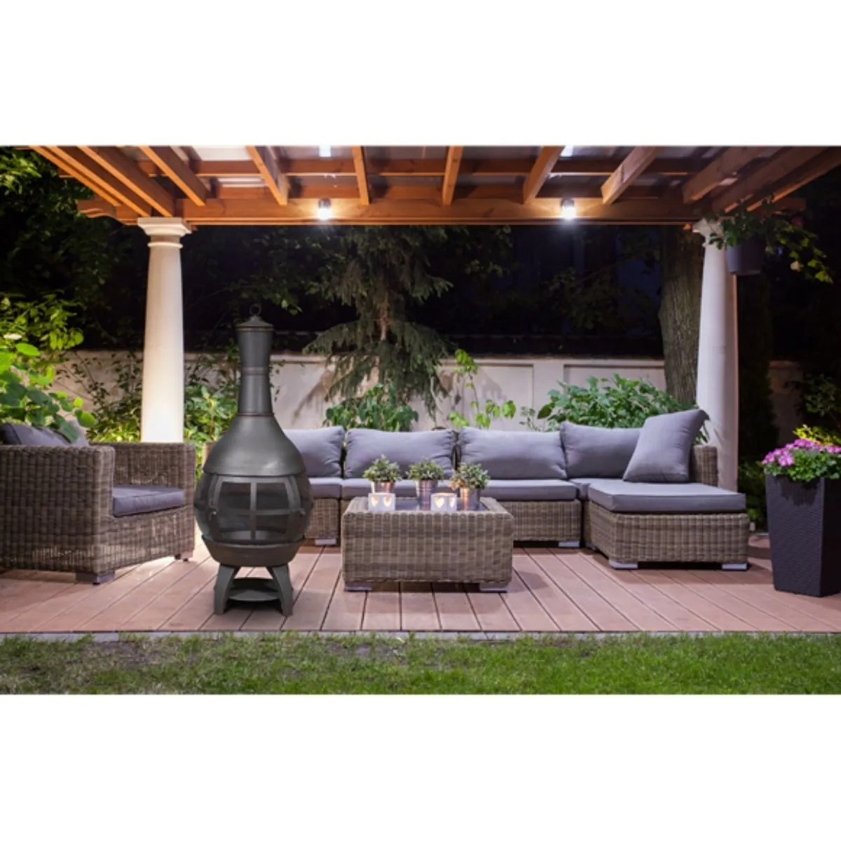 Sealey DG112 Dellonda Deluxe 360 Chiminea/Fire Pit Antique Bronze Finish