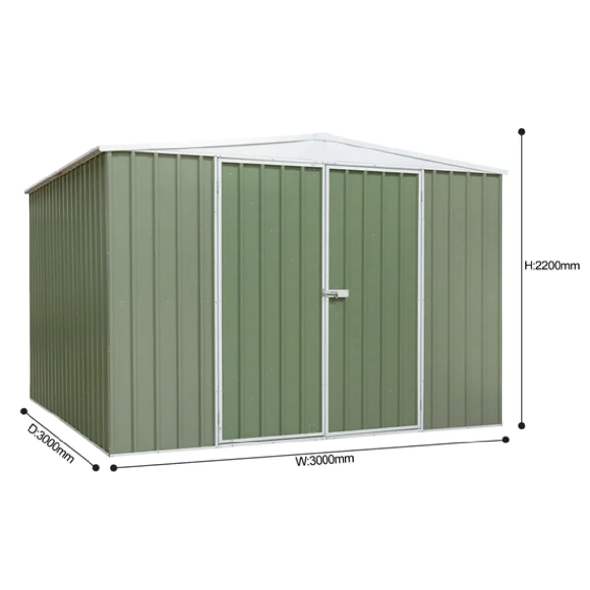 Sealey DG116 Dellonda Galvanised Steel Metal Garden Shed -Green