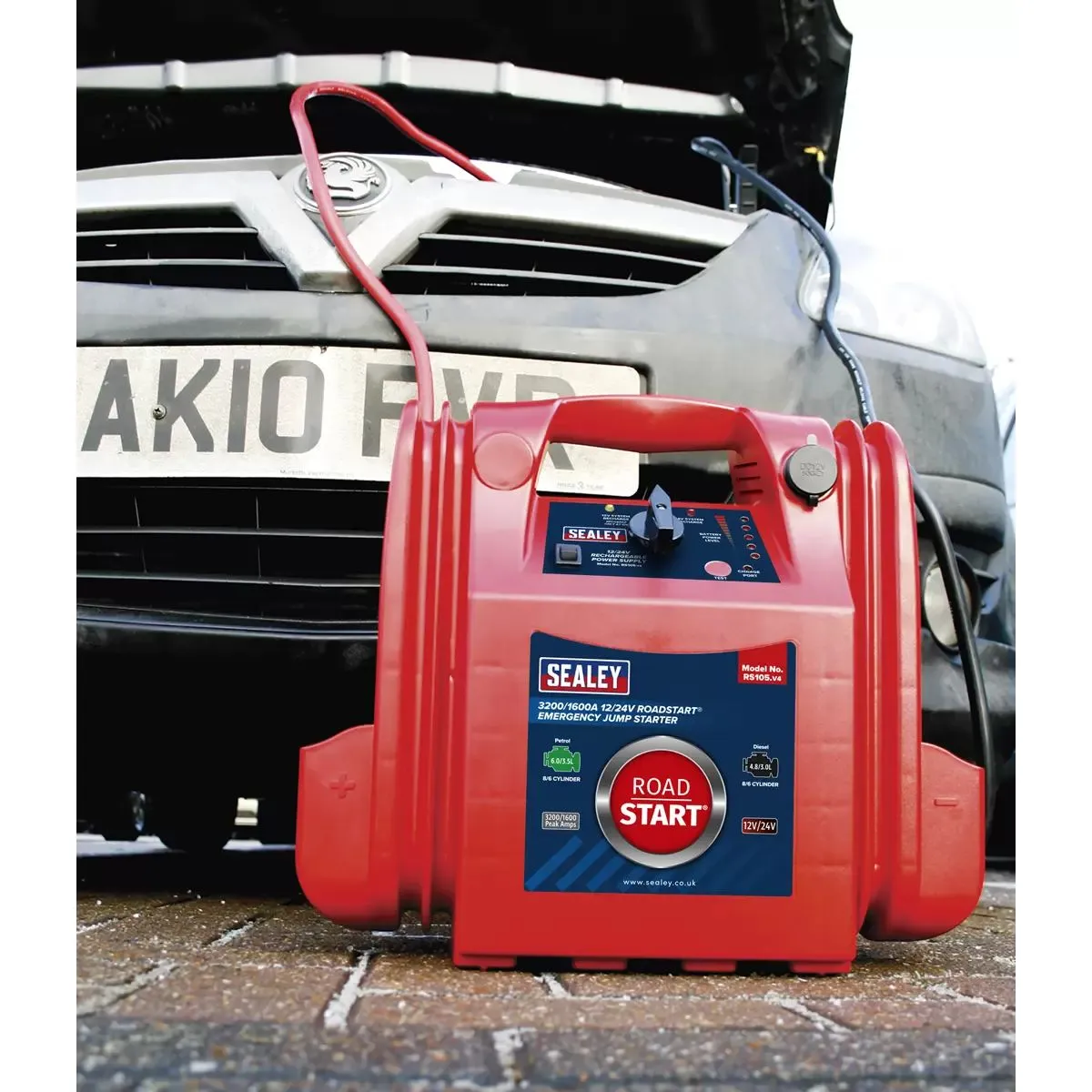 Sealey RS105 3200/1600A 12/24V RoadStart Emergency Jump Starter