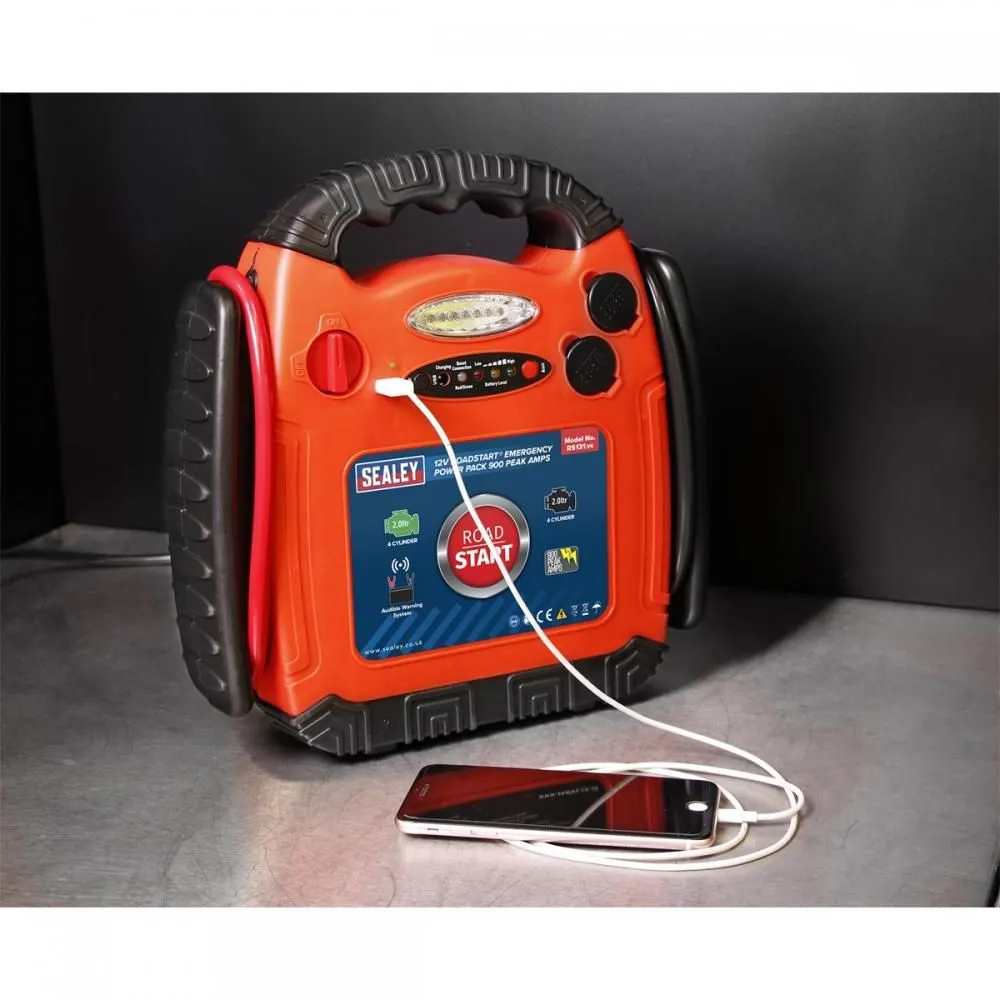Sealey RS131 RoadStart Emergency Power Pack 12V 750 Peak Amps