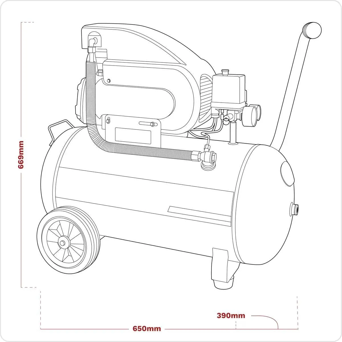 Sealey SAC5020A 50L Direct Drive Air Compressor 230V/13A