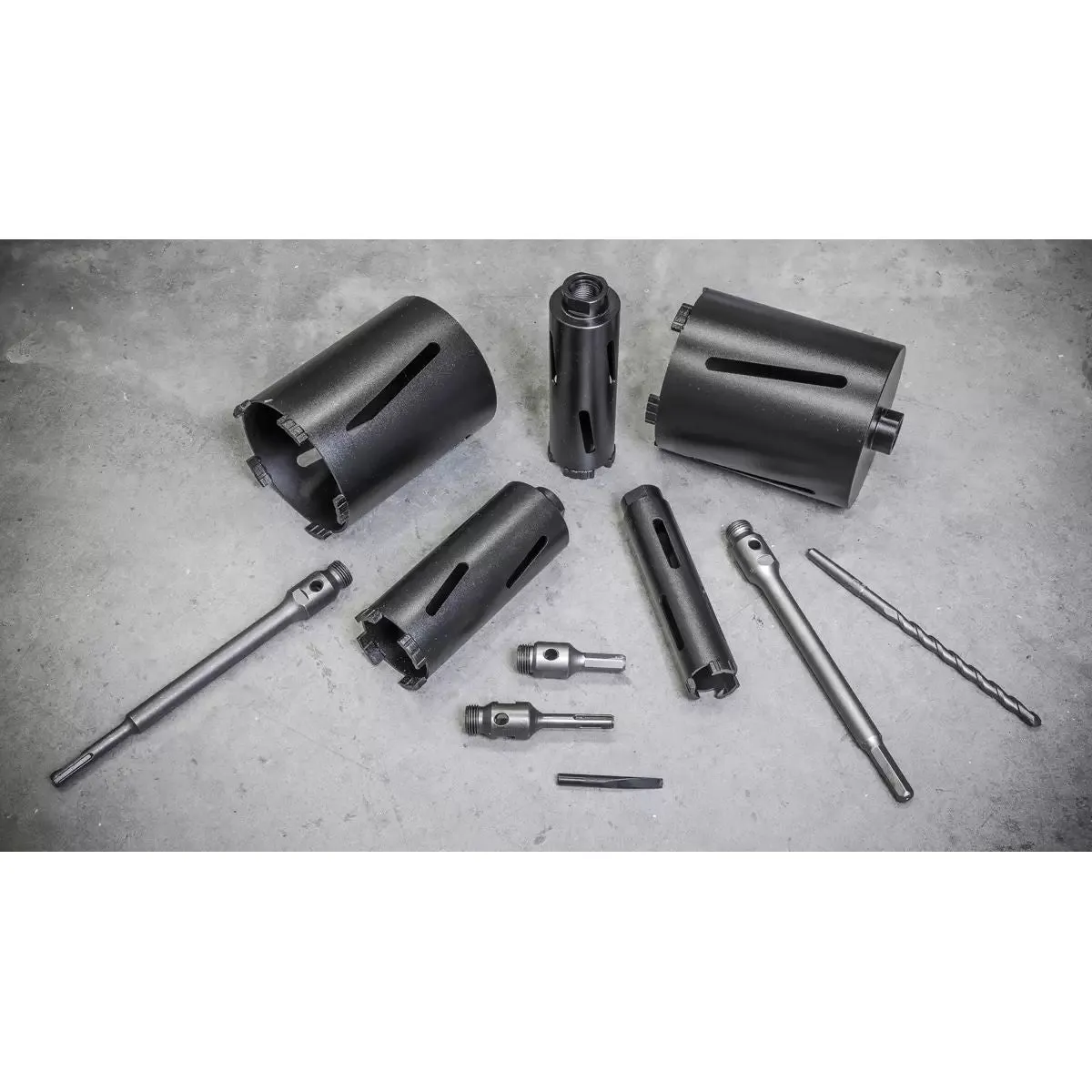 Sealey WDCKIT5 Diamond 5 Core Kit (38. 52. 65. 117. 127mm Cores with Adaptors)