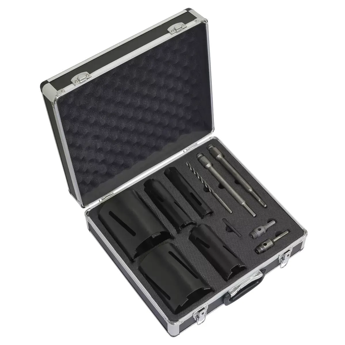 Sealey WDCKIT5 Diamond 5 Core Kit (38. 52. 65. 117. 127mm Cores with Adaptors)
