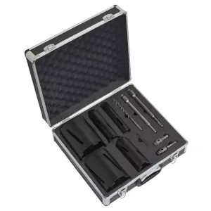 Sealey WDCKIT5 Diamond 5 Core Kit (38. 52. 65. 117. 127mm Cores with Adaptors)