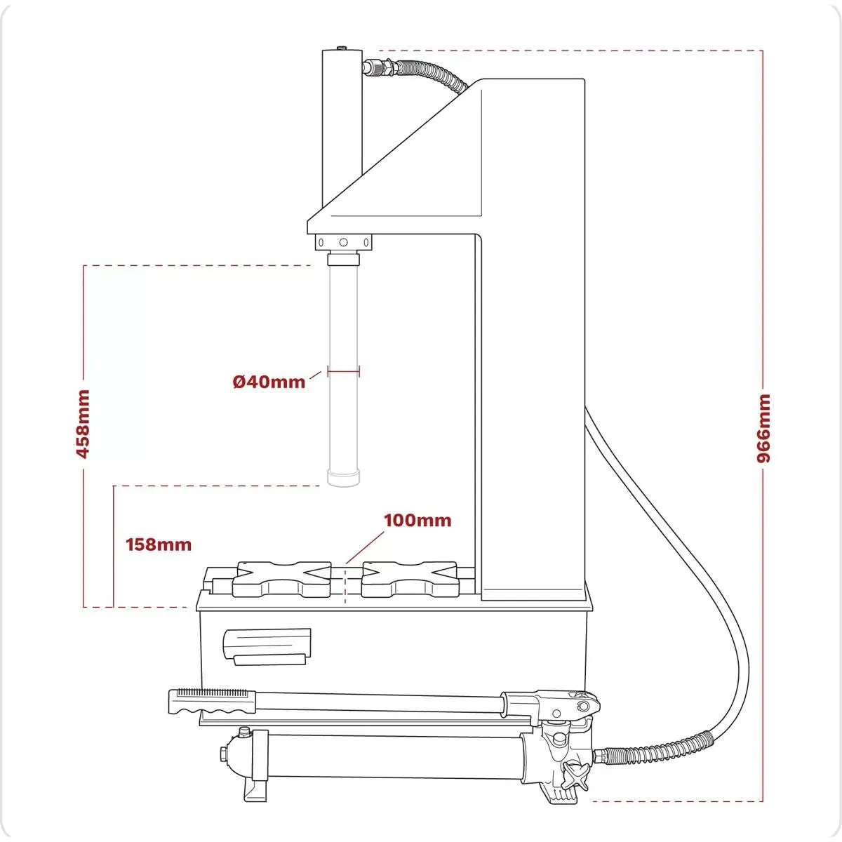 Sealey YC10B Hydraulic Press 10 Tonne Bench 'C' Type