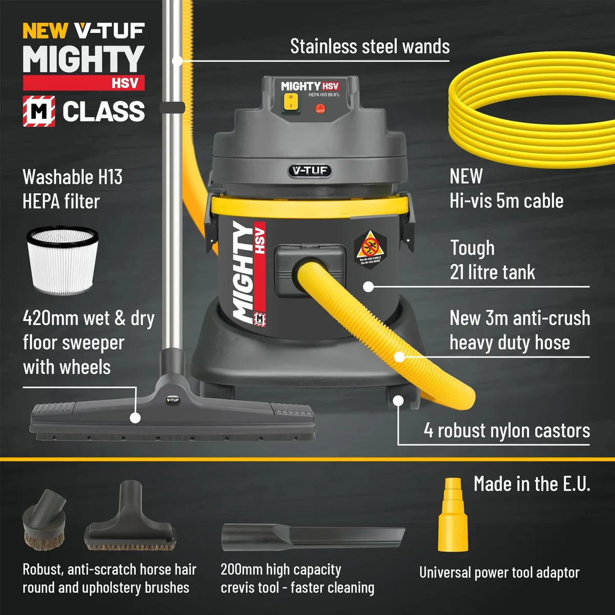 V-TUF 21L M-Class Dust Extraction 240V MIGHTYHSV240